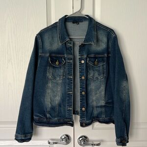 Jean Jacket is made with stretchy denim.